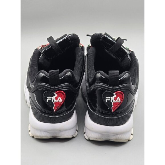 Rare Fila Disruptor 2 Heart Cherry Wedge Black Patent Womens Sneaker Size 7.5 - Picture 4 of 7